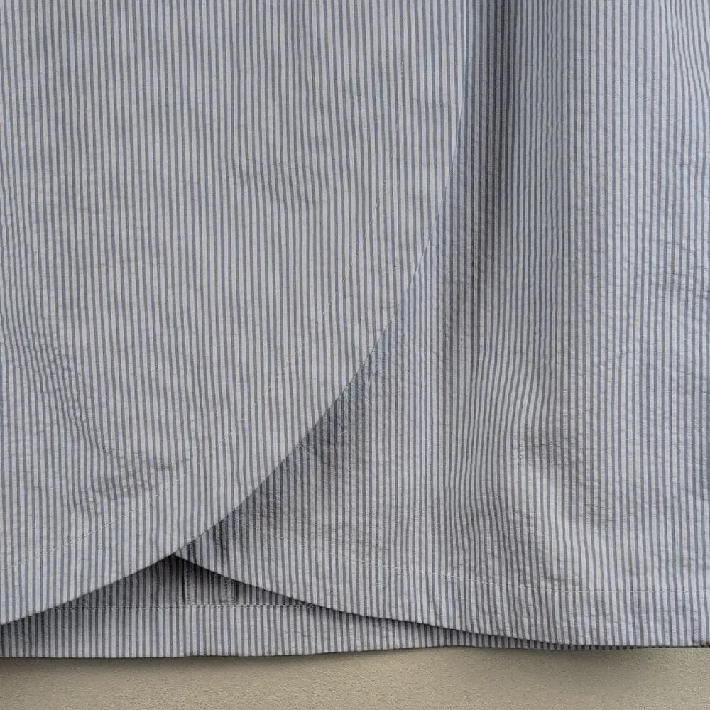 Brooks Brothers Classic Blue & White Pinstripe Seersucker Wrap Skirt Size 14